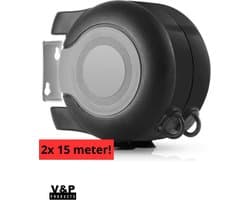 V&P Products® Waslijn uittrekbaar grijs/zwart - Waslijndraad - 2x 15 meter - Wasdraad - Uittrekbare Waslijn - Roldrooglijn voor buiten en binnen - automatische waslijn - wand droogrek