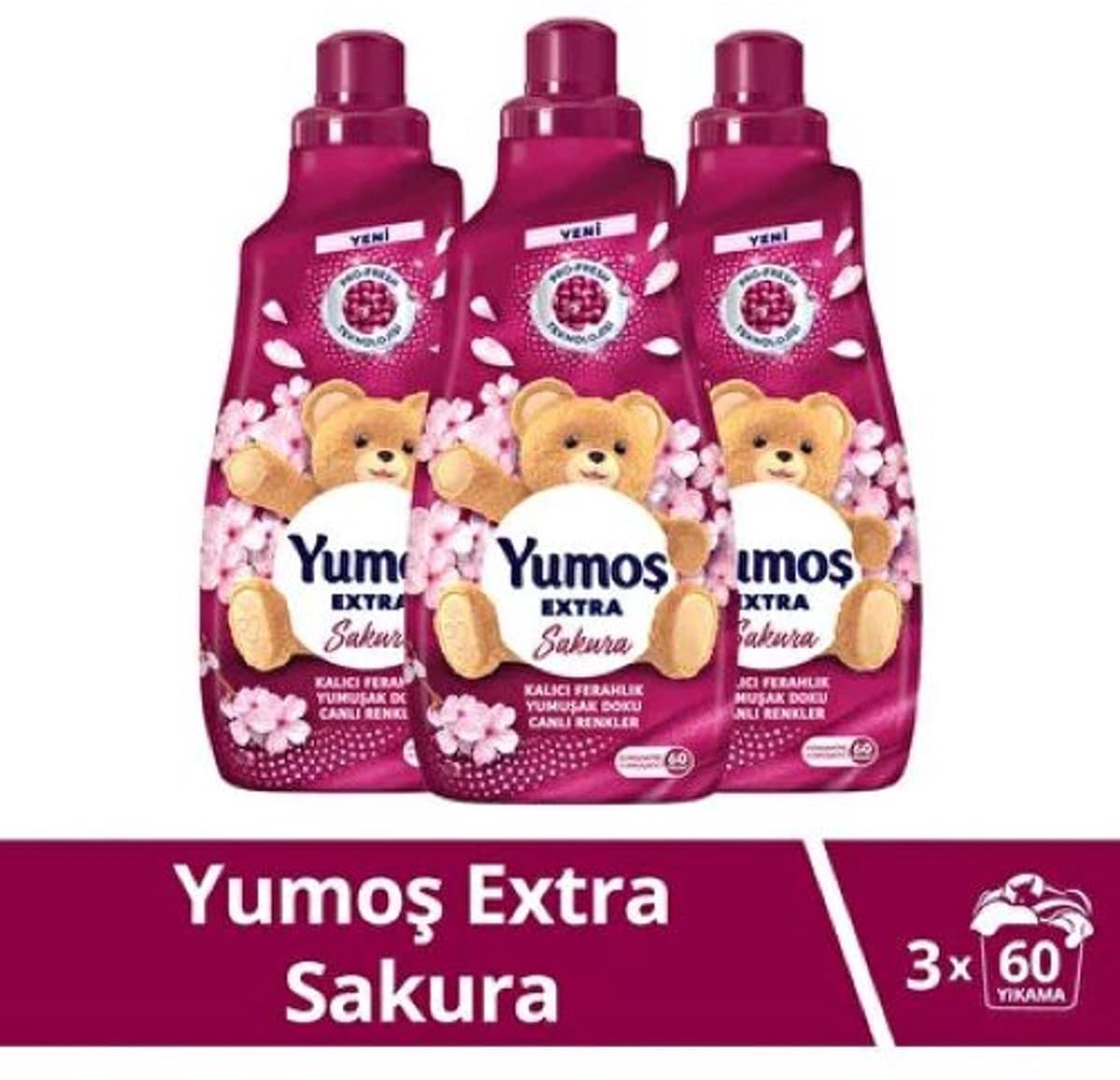 Yumos Extra Geconcentreerde Wasverzachter Sakura 3x1440 ml – Tot 180 Wasbeurten – Langdurige Bloesemgeur & Ultra Zachte Was — afbeelding 1