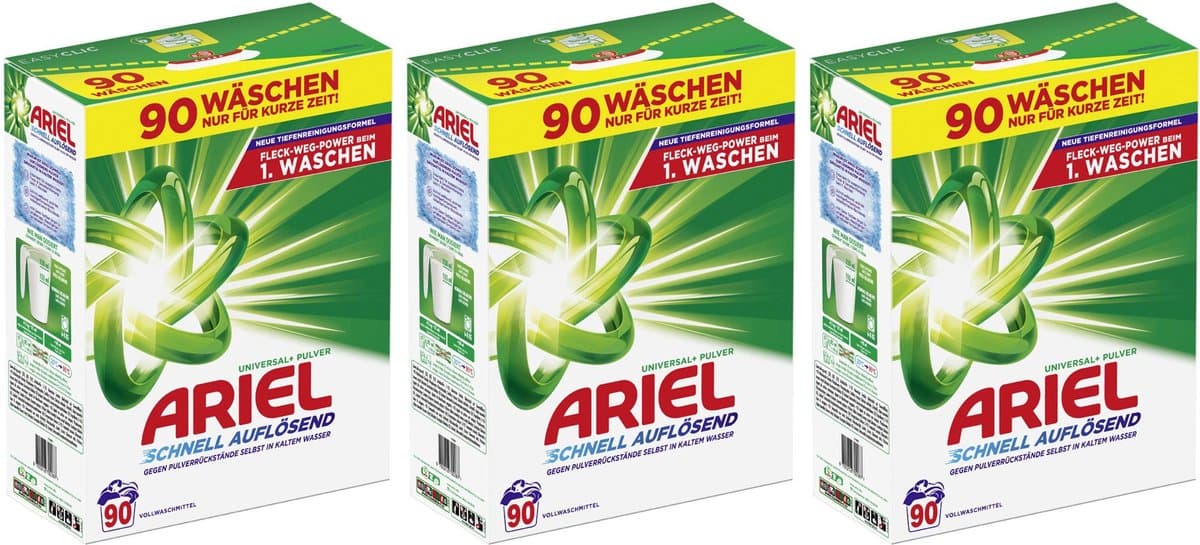 Ariel waspoeder - 3x 4,8 kg - 240 wasbeurten - Universeel waspoeder - Snel oplossend — afbeelding 1
