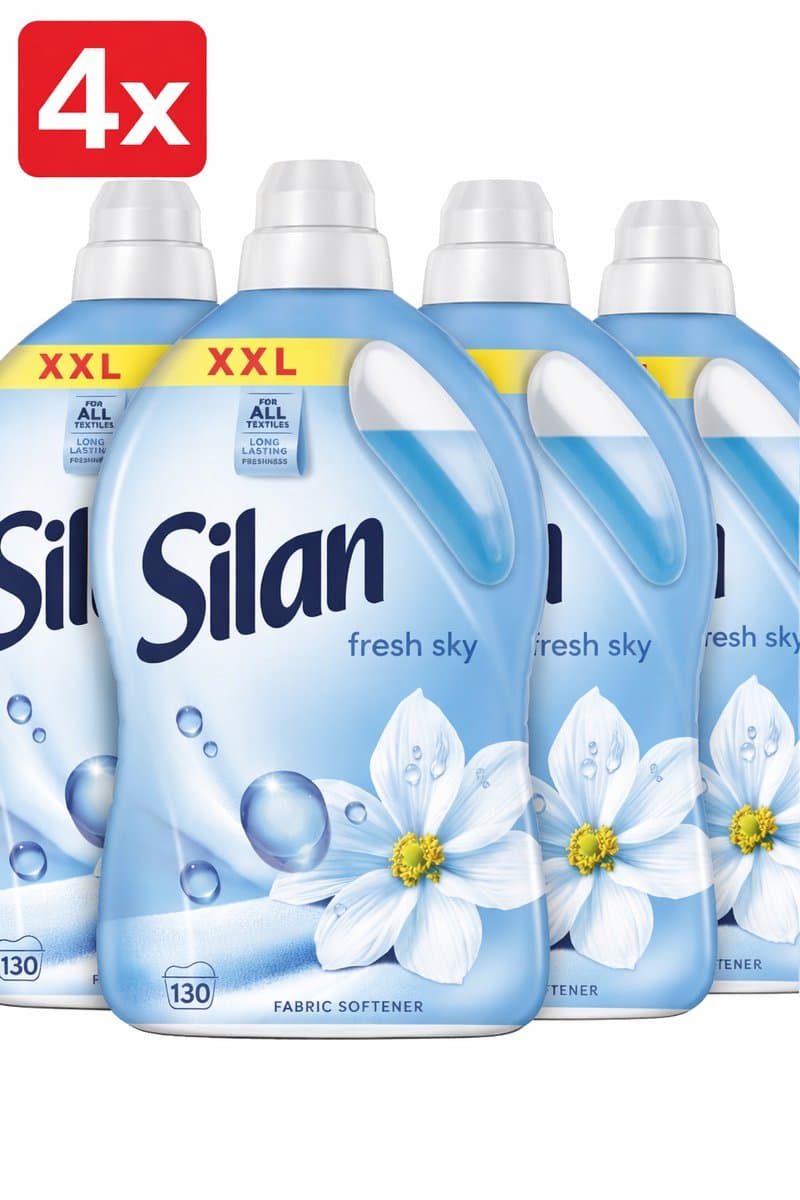 (4x) Silan Wasverzachter - Fresh Sky 2860ml - 130 Wasbeurten - Grootverpakking — afbeelding 1