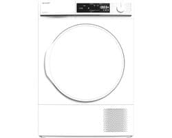 Sharp KD-NHA7S7PW21-DE warmtepomp droger voorlader E, 7 kg, 15 programma’s, 30 minuten kort programma, zachte trommel, LED interieurverlichting, kinderslot, wit