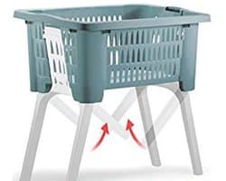 Wasmand op poten blauw 38 liter 39 x 59 x 29 cm kunststof — afbeelding 1