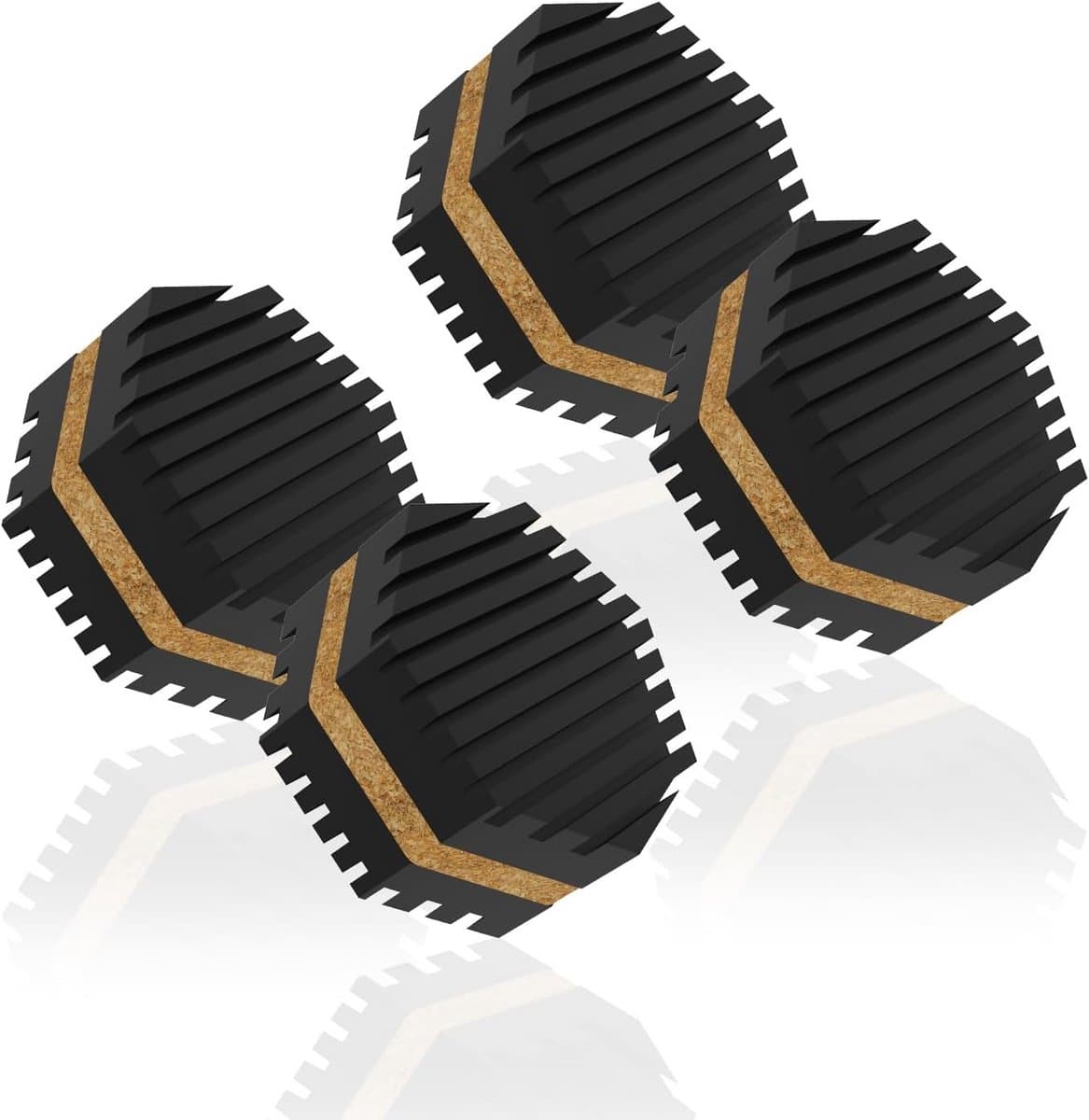 Anti-Vibratie Pads - Luidspreker Voetjes - Geluidsverbetering - Drievoudige Constructie - 4 stuks - Zwart — afbeelding 1
