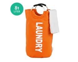 Wonair wasmand - Wassorteerder - Waszak - Wastas - Waszakken Voor Wasgoed - Wasmand Opvouwbaar - Oranje - 81L