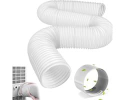 Afvoerslang Airco - Slangverlenging Condens - Mobiele Airco - Universele Adapter - 15 Meter Lengte - Grijs Zwart