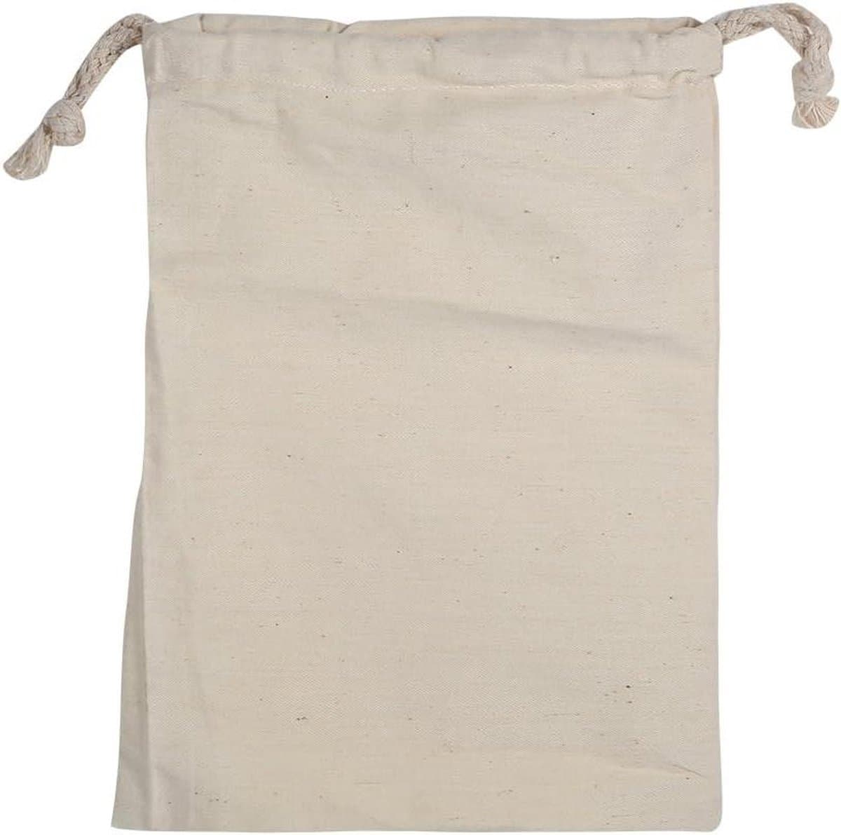 Katoenen tas met trekkoord - opslag, waszak, reistas - ademend, stofdicht - voor thuis, outdoor camping - 15 x 20 cm — afbeelding 1