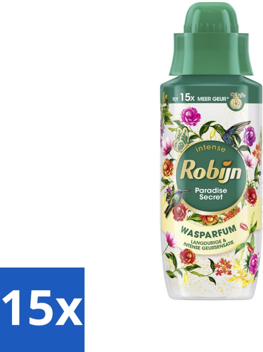 15 x Robijn Wasparfum Paradise Secret 342 ml - Wasparfum - Wasparfum Voor Was - Wasparfum Paradise Secret - Wasparfum Voor Kleding - Wasparfum Met Geurpareltjes — afbeelding 1