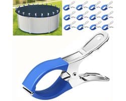 Clips voor zwembadafdekkingen voor bovengrondse zwembaden, 18 stuks 4,7 inch roestvrijstalen klemmen voor zwembadafdekkingen, winddichte clips voor bovengrondse zwembadafdekkingen — afbeelding 1