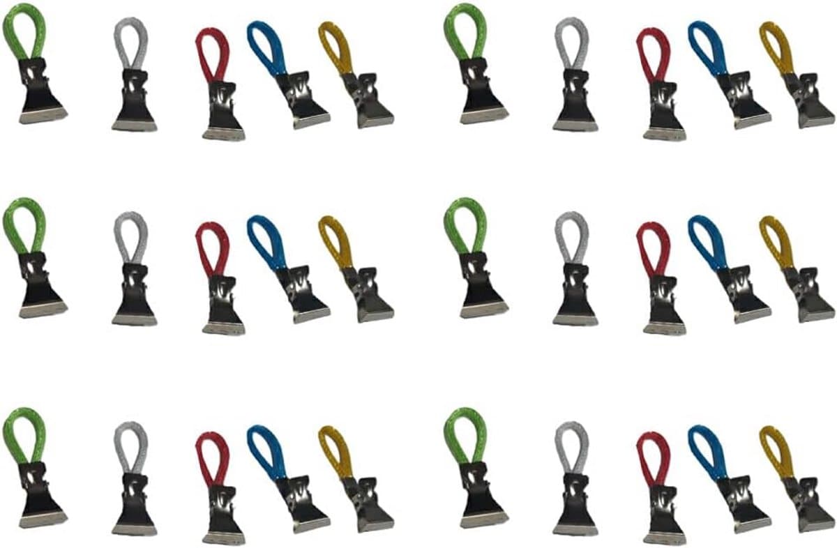 30x Handdoekclips Rood Wit Blauw Geel Groen - Multifunctionele Klemmen voor Keuken en Kleding — afbeelding 1