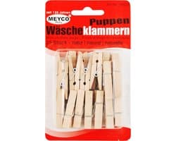 Houten Knijpers - Poppen Was Knijpers - Kleine Klusjes - Natuurlijk Hout - 35 mm Lengte - Naturel