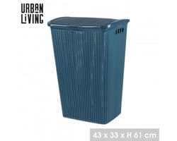 “PASHA” Wasmand met deksel – 43×33×61 cm – Donker saffier
