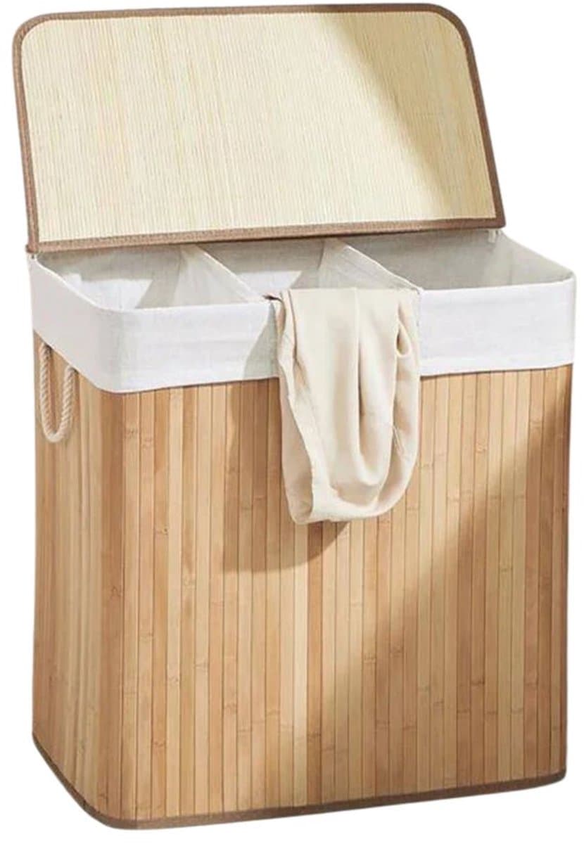 Wasmand - opbergmand - opbergdoos van bamboe - handgemaakte gevlochten mand - 150 liter — afbeelding 1