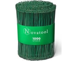Draadsluitingen Zakken - Binddraad Sluitingen - Tuinieren Afval Verpakken - Inclusief Bindapparaat - 1.4 x 200 mm - Groen Gecoat — afbeelding 1