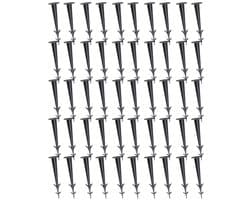 Grondanker - Tuingrondpen - UV-bestendig - 12 cm - Kunststof - Zwart - 50 stuks — afbeelding 1