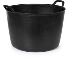 Plasticforte Flexibele kuip of emmer - zwart - 75 liter - stevig kunststof - 58 x 55 cm - Afvalbak - Wasmand - Opbergmand - Extra groot