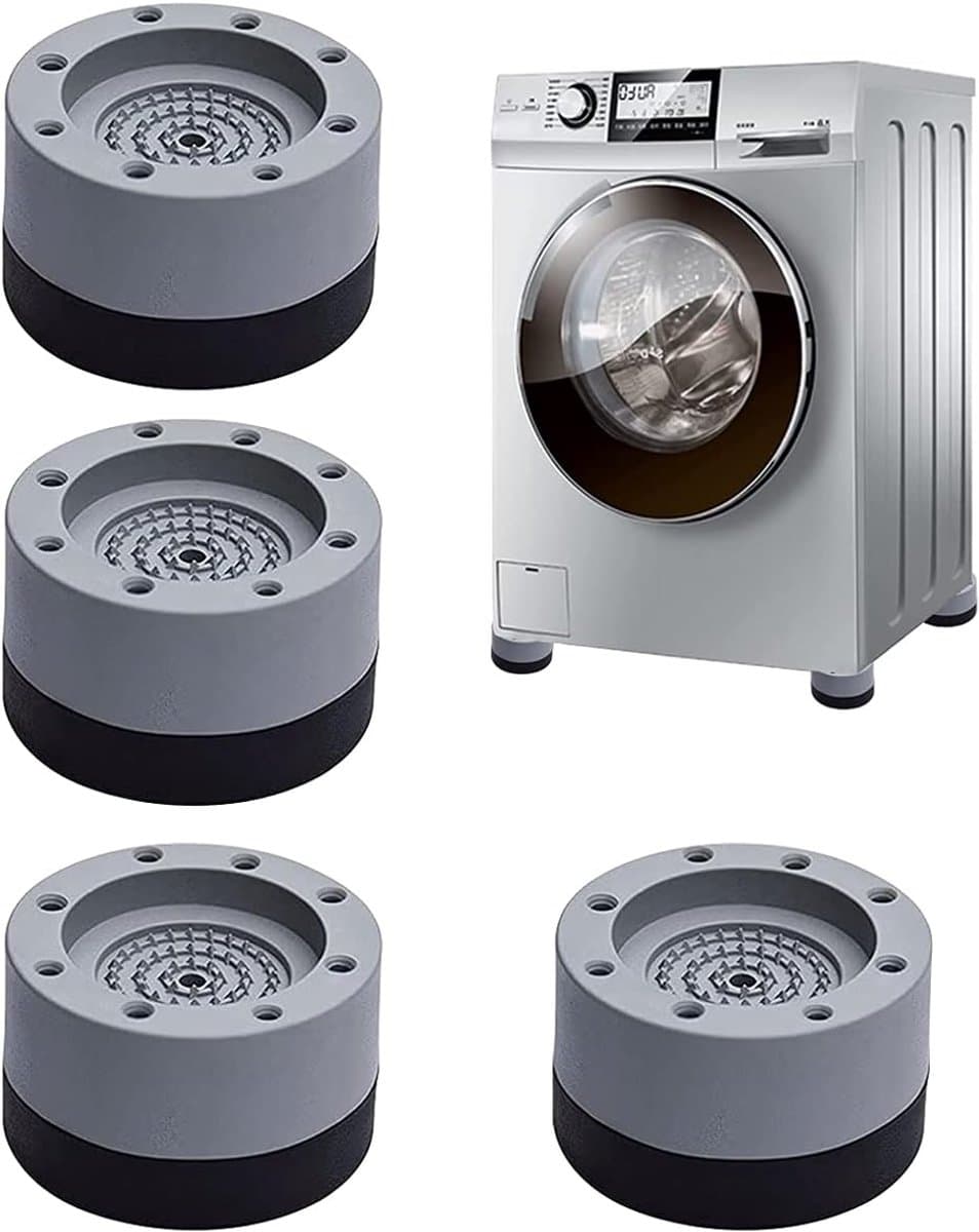 4 Stuks Wasmachinevoetjes - Universele antivibratiepads voor wasmachines - Trillingsdempers Wasmachine - Antislip rubberen pads - Wasmachine Voeten - Stabilisatorvoet - Geluidsdemper Wasmachine - Voor wasmachines, drogers en meubels — afbeelding 1