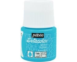 Pébéo Setacolor Glitter Turquoise Textielverf - 45ml textielverf voor lichte stoffen