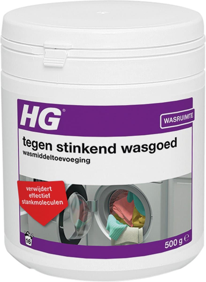 HG tegen stinkend wasgoed wasmiddeltoevoeging 500gr — afbeelding 1