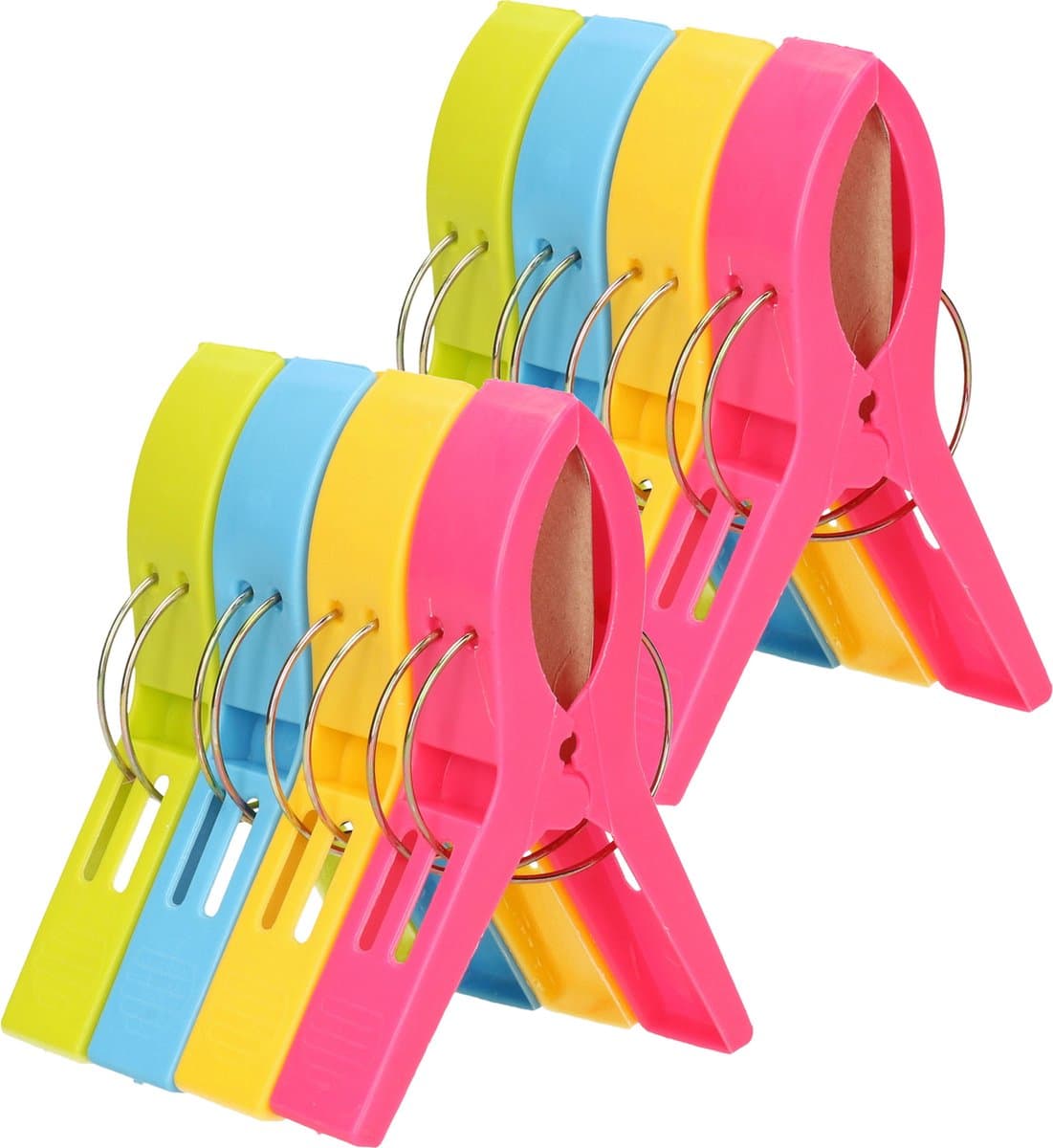 Trendoz Handdoeken knijpers XL - 8x - kleurenmix - kunststof - 12 cm - wasknijpers in groot formaat — afbeelding 1