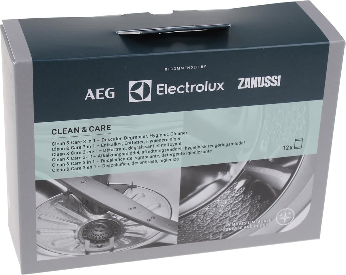 ELECTROLUX - 3 in 1 ontkalker, ontvetter en hygiënische reiniger voor wasmachine en vaatwasser12 zakjes = 1 jaar - 9029803849 — afbeelding 1