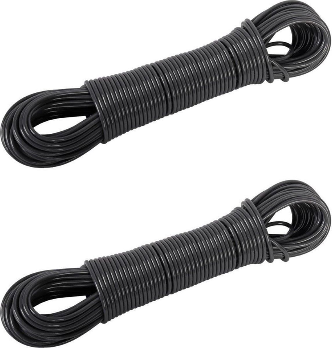 Waslijndraad / drooglijnen - 2x - donkergrijs - 20 meter - Waslijn/drooglijn - Was ophangen — afbeelding 1