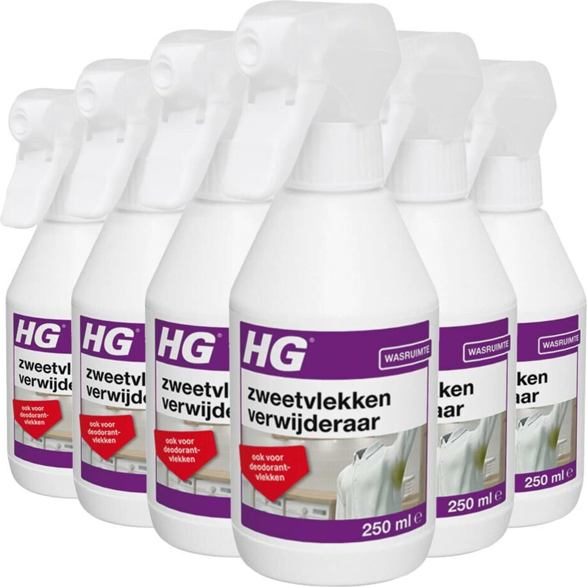 6x HG Zweetvlekkenverwijderaar 250 ml — afbeelding 1