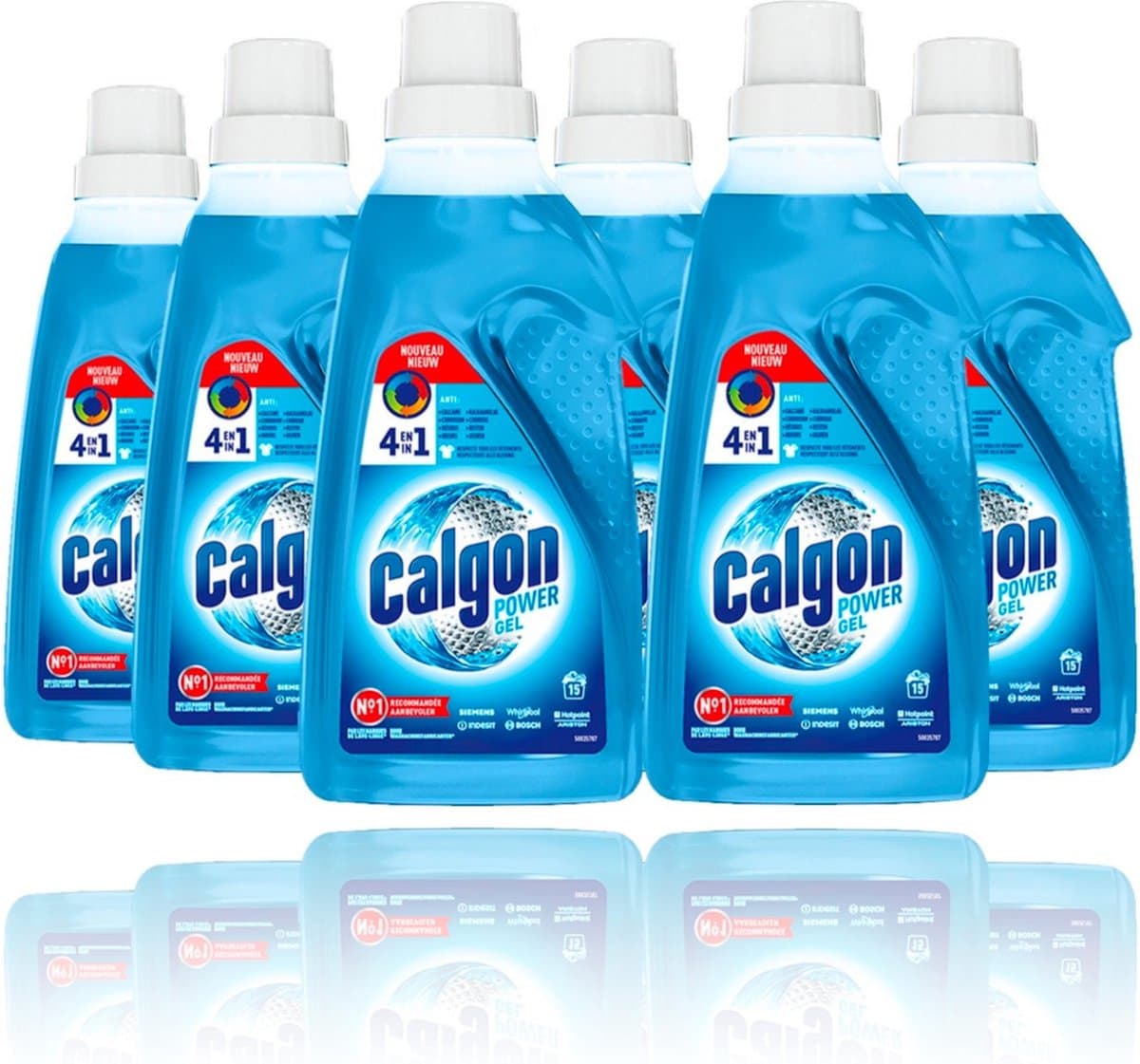 Calgon 4 in 1 Power Gel Wasmachinereiniger en Anti Kalk - 6x 15 Wasbeurten — afbeelding 1