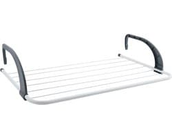 MSV Inklapbaar klein wasgoedrekje/droogrek - 5 meter waslijn - Ophangbaar - 36 x 60 cm - radiator/deur