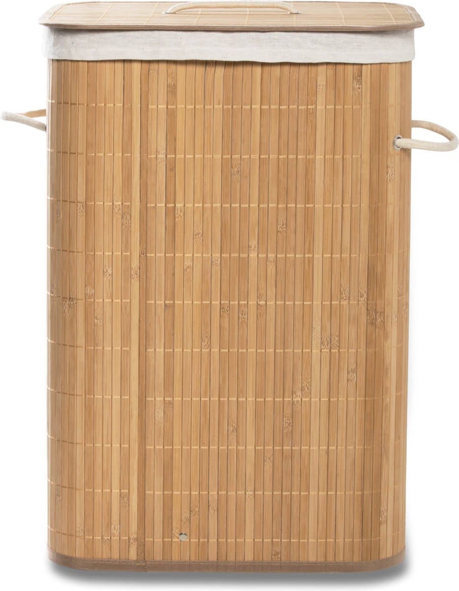 Blokker Wasmand met Deksel - Bamboe - 76 Liter - Houten Wasbox — afbeelding 1