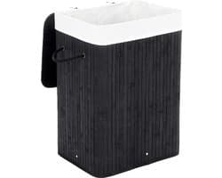 MIRA Home Wasmand – Wasmand – Basic – Bamboe – Zwart - 40x30x60