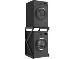 ACAZA - Wasmachine Kast - Wasmachine Verhoger - Wasmachine Opbouw - Metaal - Zwart — afbeelding 1