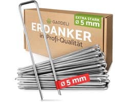Anti-roest grondankers (Ø 5 mm) voor extreem harde vloeren ongelooflijk stabiele, verzinkte staaldraad (roestvrij) professionele grondankers 20 cm lang, 3 cm breed (40 stuks)
