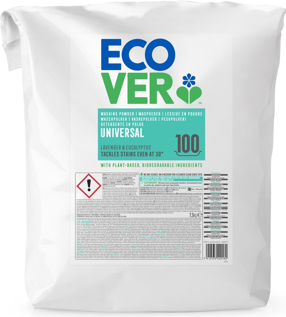 Ecover Waspoeder Universal 7,5kg — afbeelding 1