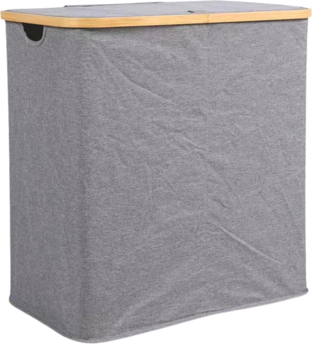 Livano Wasmand 2 Vakken - Wassorteerder - Laundry Basket - Bag - Grijs - 100 Liter — afbeelding 1