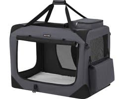 Opvouwbare hondenkooi - transportbox - reisbench - grijs - 81 x 58 x 58 cm