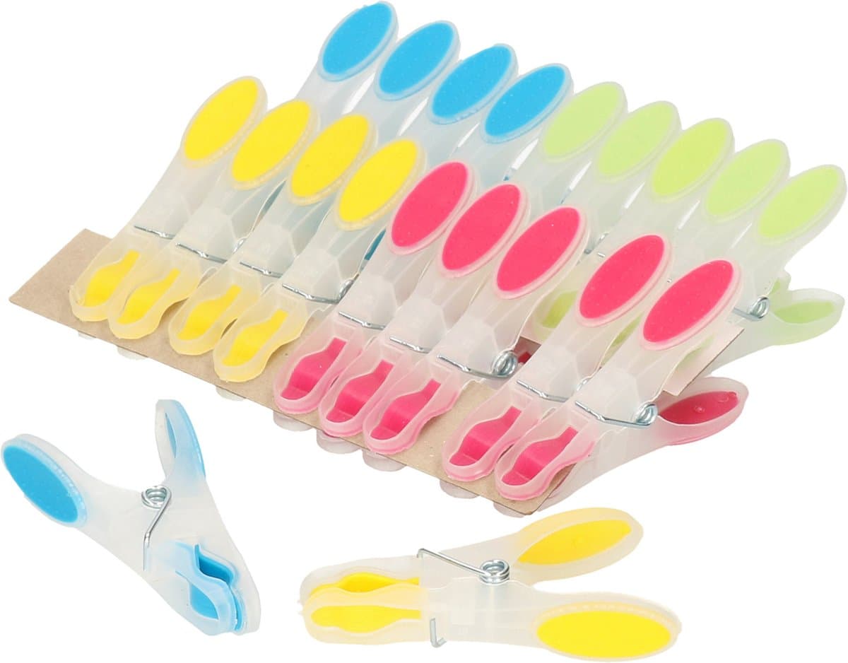 Wasknijpers soft grip - 20x - kunststof - 8 cm - wasgoed knijpers — afbeelding 1