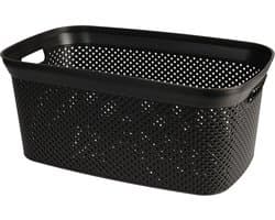 Storage Solutions wasmand - 35 liter - zwart - 54 x 34 x 23 cm - Kunststof - Draagmand