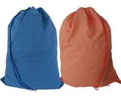 Bluvardi katoenen waszakken set van 2 stuks - XXL -indigo-oranje