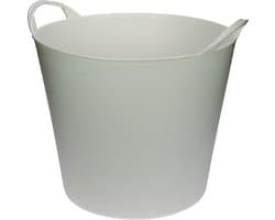 Flexibele opbergmand - wit - kunststof - 20 liter - 35 x 30 cm - wasmand/emmer