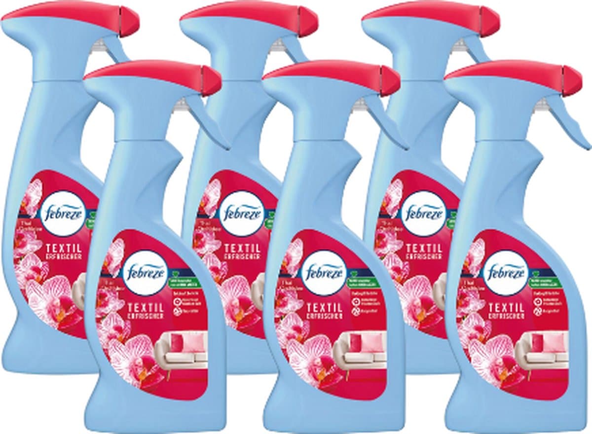 Lenor Febreze Textielverfrisser Spray - Thai Orchid - VOORDEELVERPAKKING | 6x 375ml | Verwijdert nare geuren — afbeelding 1