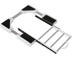 Vonia Tussenstuk Wasmachine Droger - Stapelkit Wasmachine Droger - Universeel - Verstelbaar - Uitschuifbare Handdoekhouder - Wit