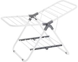 Opvouwbare Wasdroger Staande Droger - Ruimtebesparend Metaal - Kleine Kleding Handdoeken - Badkamer Balkon - 44 x 101 x 54 cm - Witte Wolk