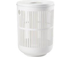 Zone Denmark Ume Wasmand met Deksel - 60 liter - Wit - Kunststof - Ronde Wasmand met Hengsel - Wasbox of Opbergmand