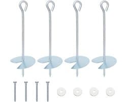 vidaXL - Aardanker - 4 - pcs - Zilverkleurig - Ø10 - x - 30 - cm - Gegalvaniseerd - Metaal — afbeelding 1