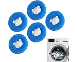 Dierenhaarverwijderaar Wasmachine - Wasvanger Pluisjes - Kleding Verzorgen - Herbruikbaar Berendesign - 5 Stuks - Blauw