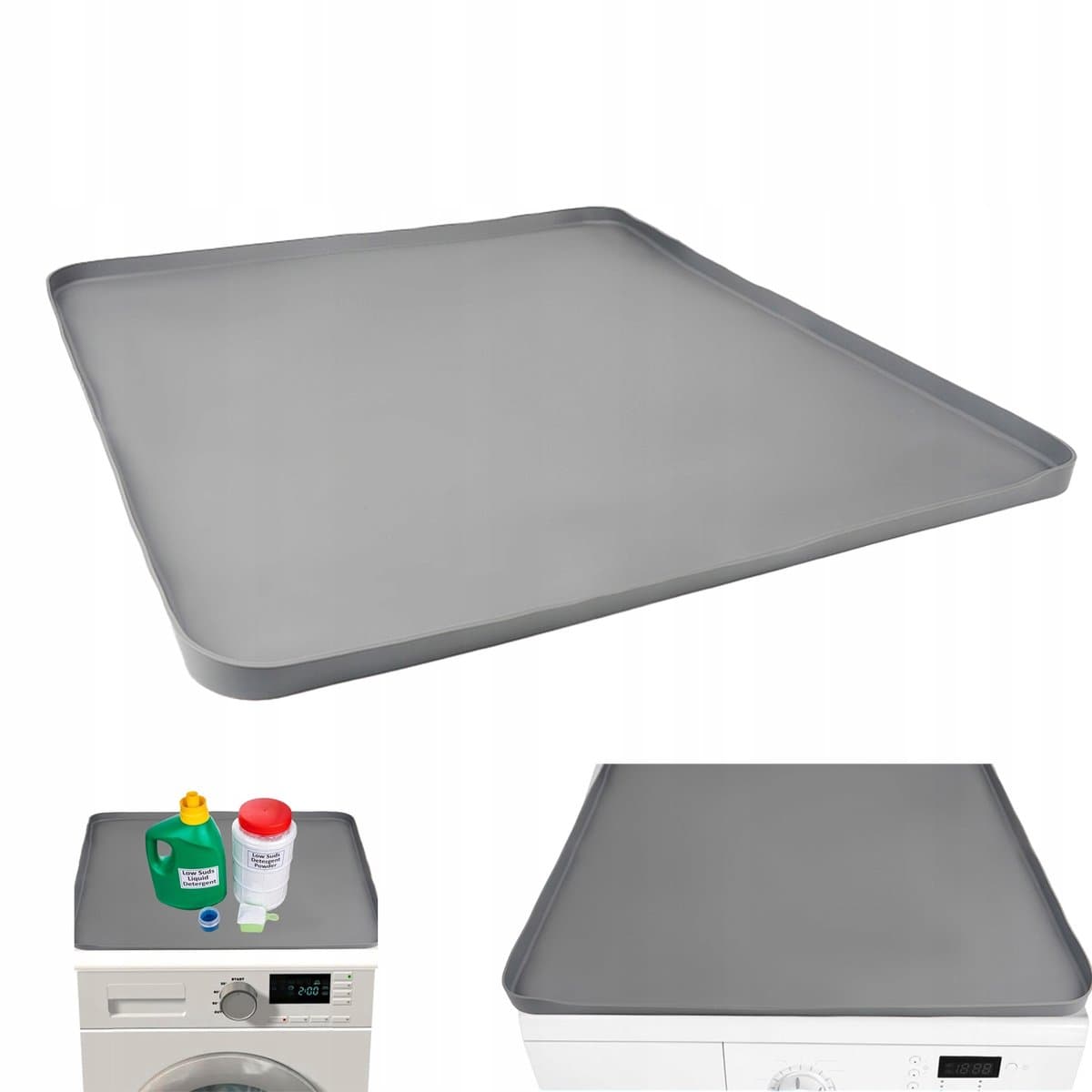 Wasmachine Mat - Antislip Huishoudelijke Mat - Groot 60x60cm Silicone - Waterdicht & Hittebestendig - Beschermt Vloer & Apparaten - Voor Wasmachine, Droger & Koelkast — afbeelding 1