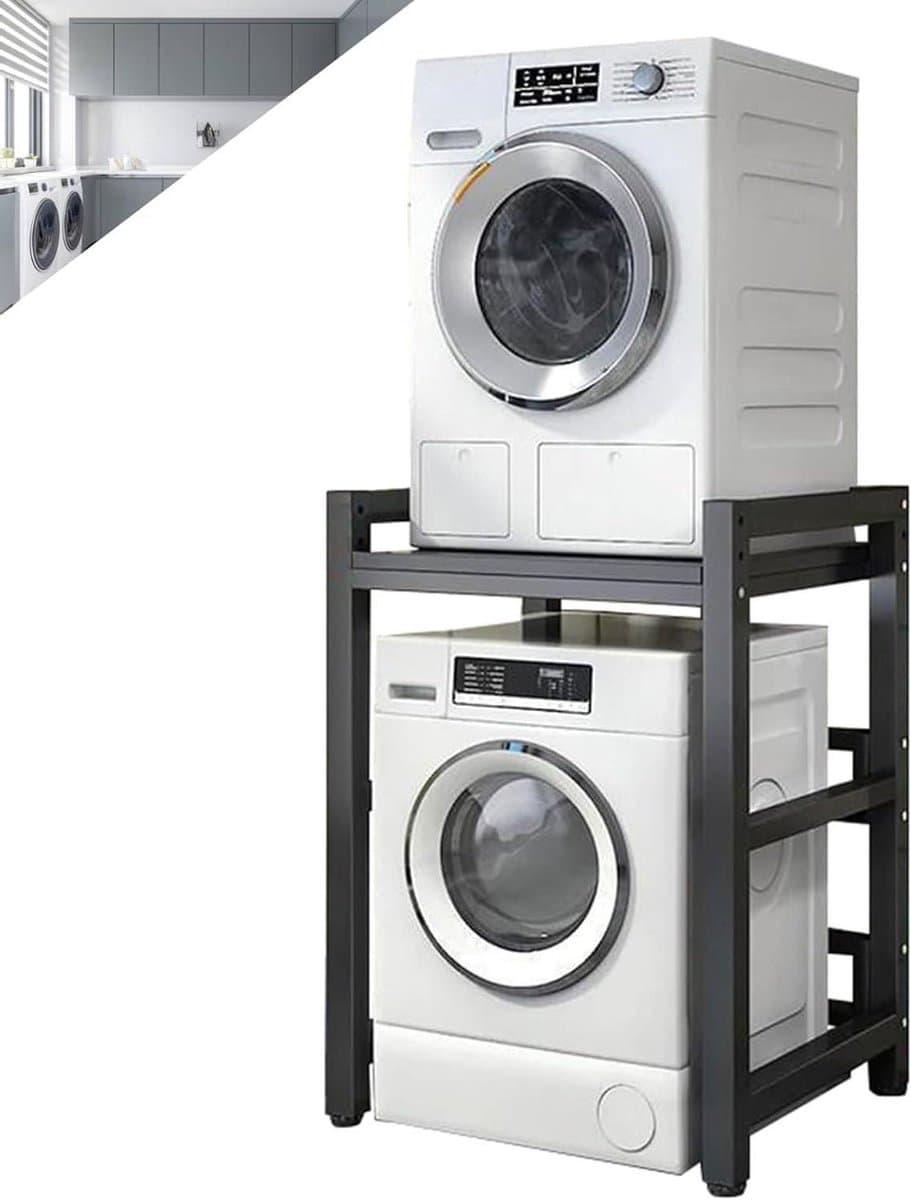 Wasrek Standaard - Droogrek Stapelkit - Ruimte Besparen - Hoge Draagcapaciteit - 75 x 65 cm - Zwart — afbeelding 1