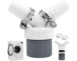 Wasmachine Dubbele Aansluiting - Y-Afvoer Adapter - Y Stuk Afvoer - inlaat 18-24 mm, afvoer DN40 Ø 40 mm - voor vaatwasser, droger, wasmachine