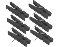 Houten Pushpins Clips - Decoratieve Spelden - Ambachtelijke Projecten - Veelzijdig Bevestigingsmiddel - 50 Stuks - Zwart