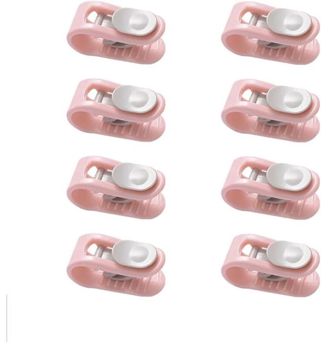 Set van 8 antislip, naaldvrije clips voor dekbedovertrekken, te gebruiken voor het vastzetten van lakens, dekbedden, kleding, sokken, gordijnen en dekbedovertrekken. Roze. — afbeelding 1